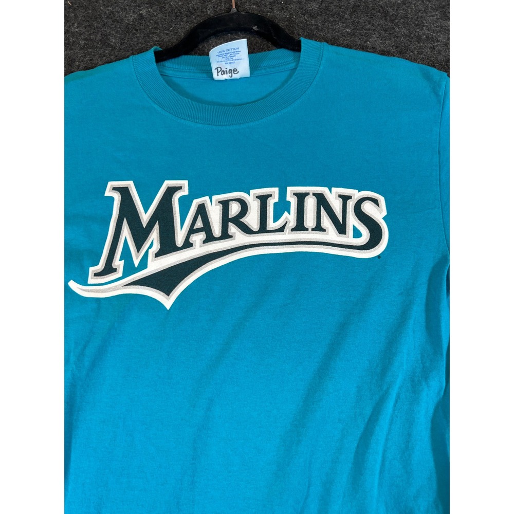 Vintage 90s Florida Marlins Majestic T Shirt Mens Medium Teal MLB Baseball 1130
